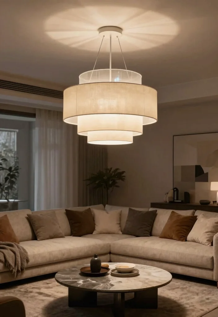 15 Lamp Shade Chandelier Ideas That Update Old Fixtures Fast - 11. Layered Shades for Depth and Interest 1