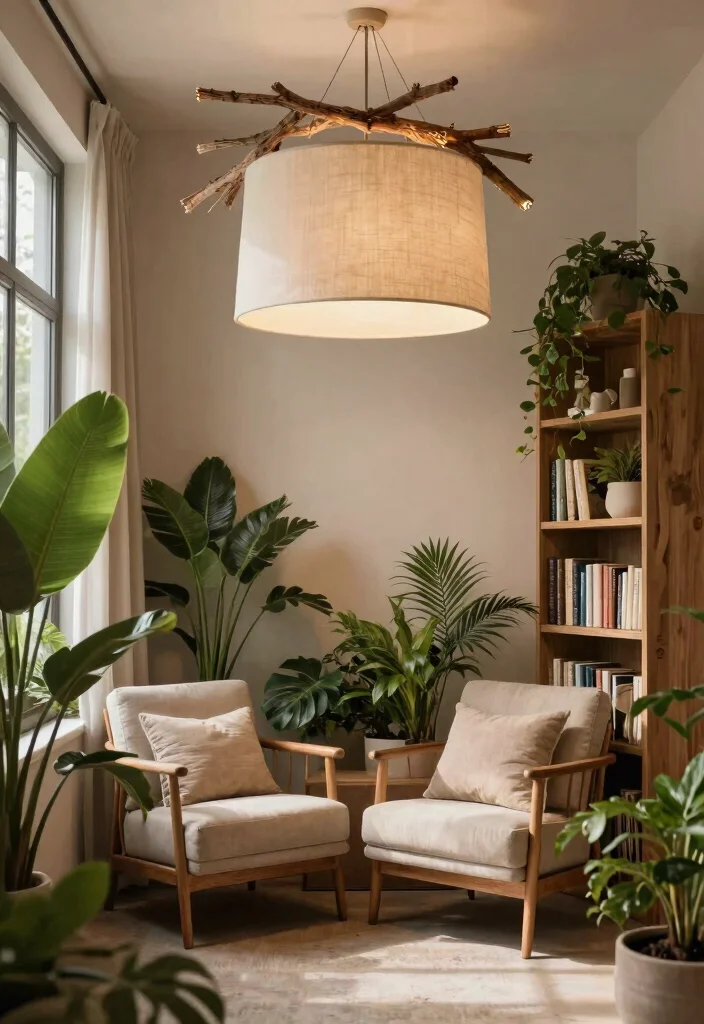 15 Lamp Shade Chandelier Ideas That Update Old Fixtures Fast - 7. Nature-Inspired Elements for Serenity 1