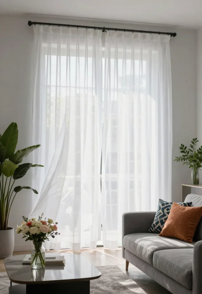 15 Living Room Decor Curtains on a Budget That Look Custom - 1. Elegant Sheer Curtains 1