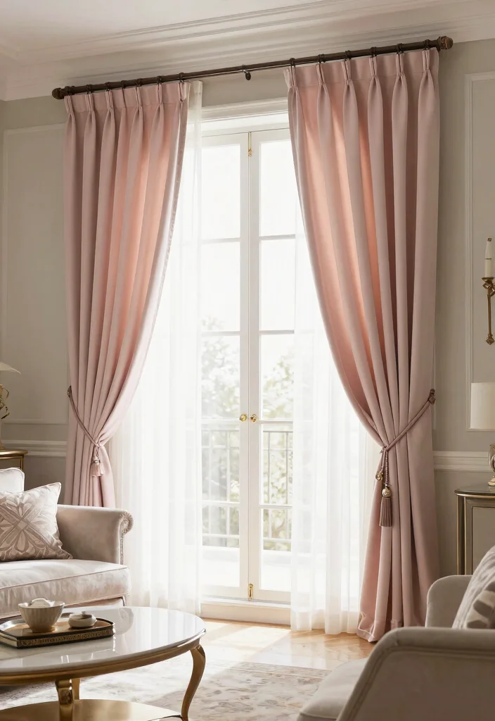 15 Living Room Decor Curtains on a Budget That Look Custom - 11. Tie-Back Drapes 1