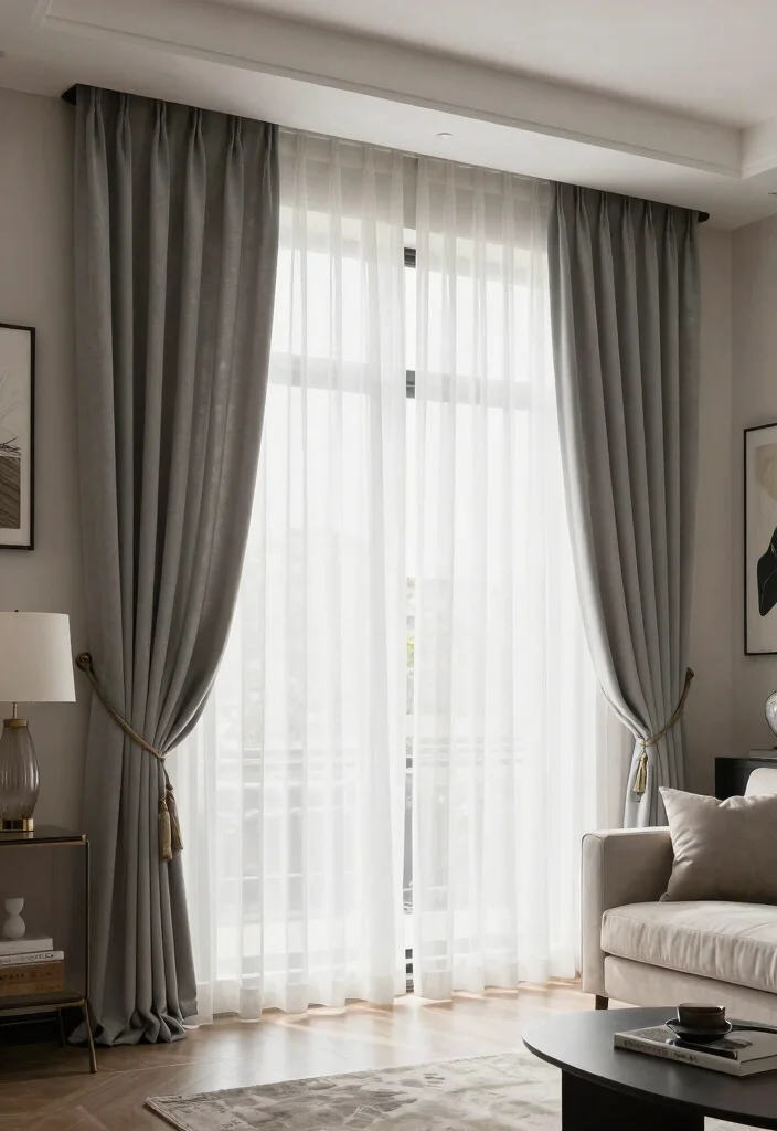 15 Living Room Decor Curtains on a Budget That Look Custom - 12. Layered Curtains 1