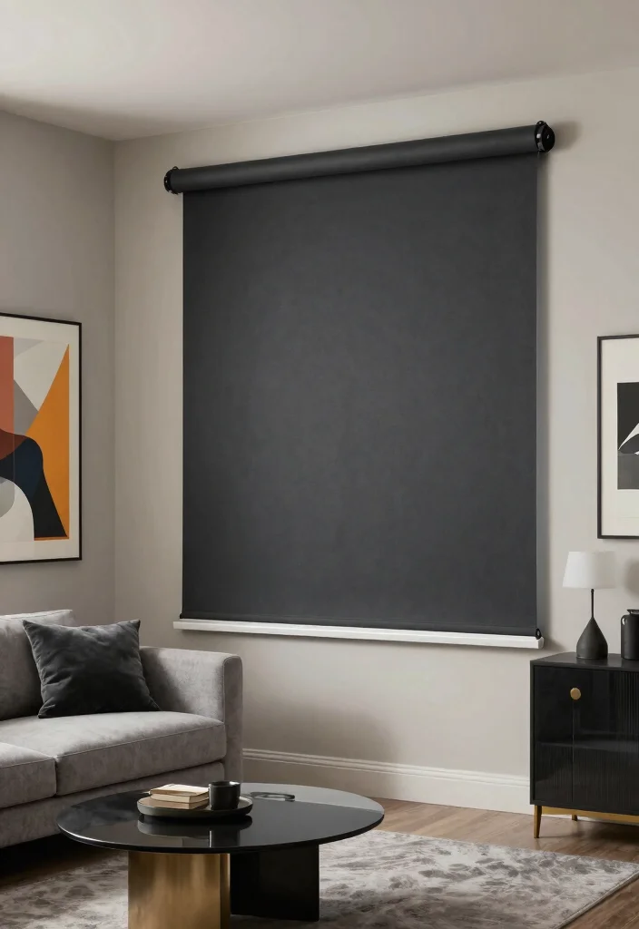 15 Living Room Decor Curtains on a Budget That Look Custom - 14. Minimalist Blackout Shades 1