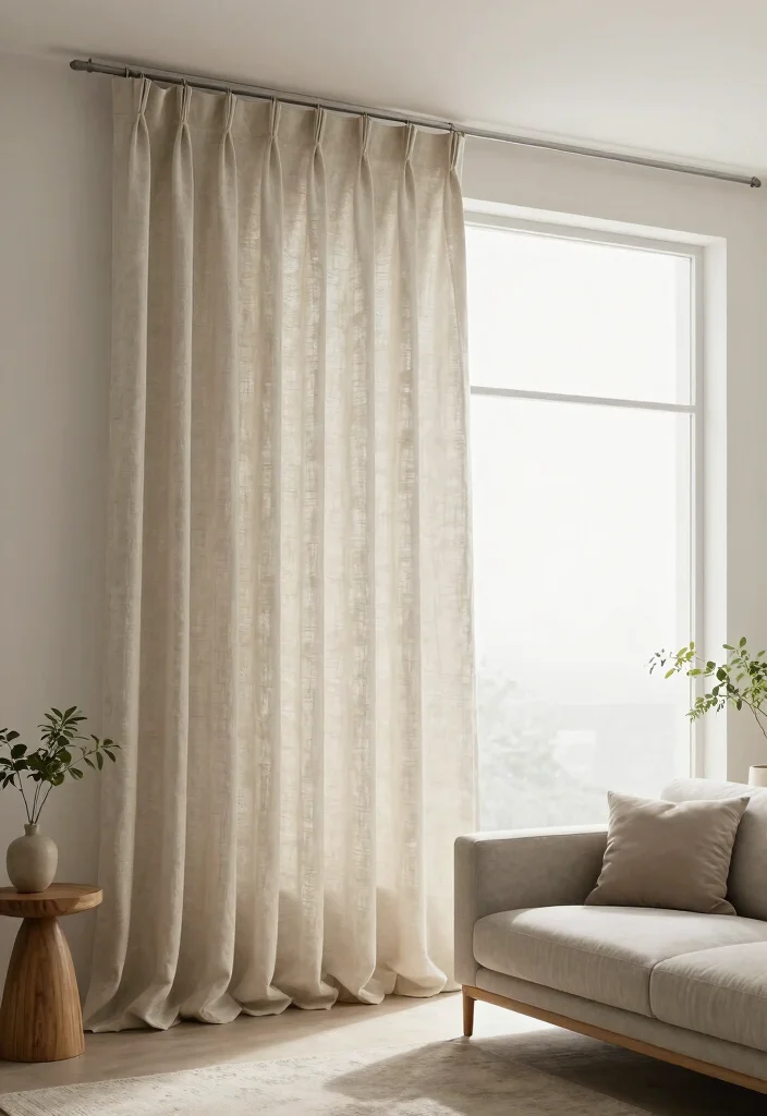 15 Living Room Decor Curtains on a Budget That Look Custom - 4. Minimalist Linen Curtains 1
