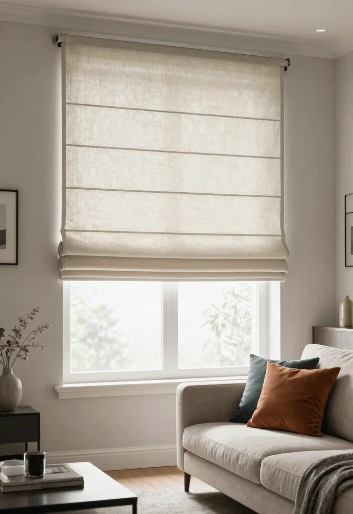 15 Living Room Decor Curtains on a Budget That Look Custom - 8. Classic Roman Shades 1