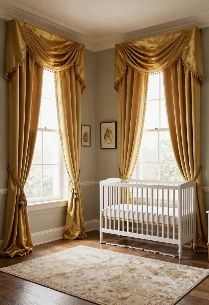 15 Nursery Blackout Curtains That Actually Block All Light - 12. Elegant Drapery Panels 1