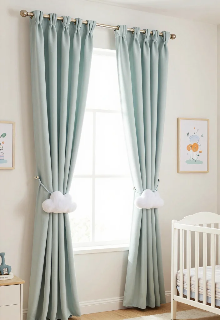 15 Nursery Blackout Curtains That Actually Block All Light - 9. Blackout Curtains with Fun Tie-Backs 1