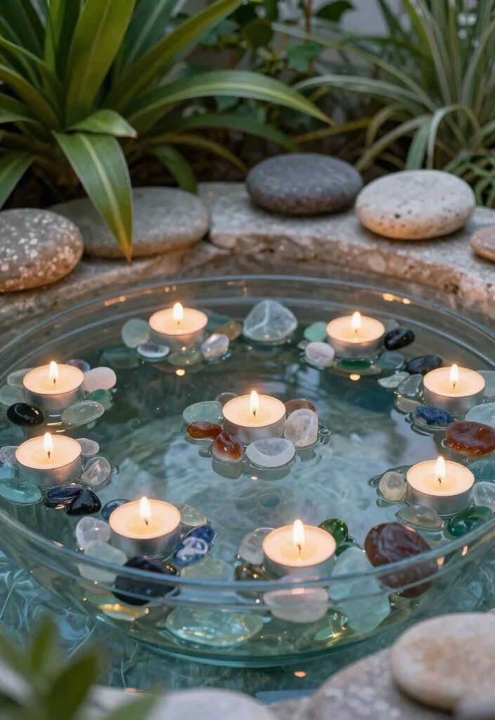 15 Sea Glass Candle Holder Ideas That Catch Light Beautifully - 11. Floating Sea Glass Candle Holders 1