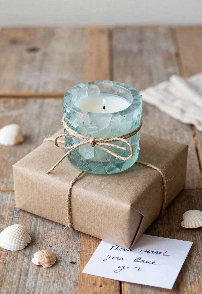 15 Sea Glass Candle Holder Ideas That Catch Light Beautifully - 13. Sea Glass Candle Holders as Gifts 1