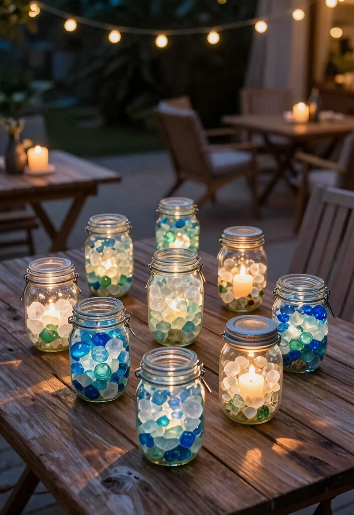15 Sea Glass Candle Holder Ideas That Catch Light Beautifully - 3. Lantern Style Sea Glass Holders 1