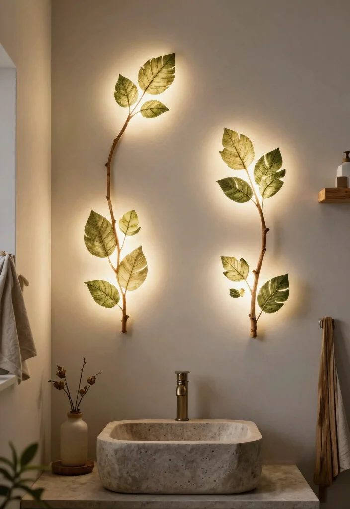 15 Small Bathroom Vanity Lights Over Mirror That Brighten Without Glare - 13. Nature-Inspired Lighting 1
