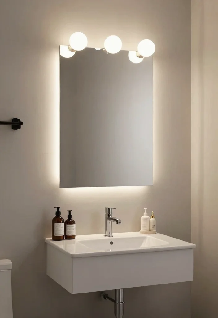 15 Small Bathroom Vanity Lights Over Mirror That Brighten Without Glare - 14. Floating Vanity Lights 1