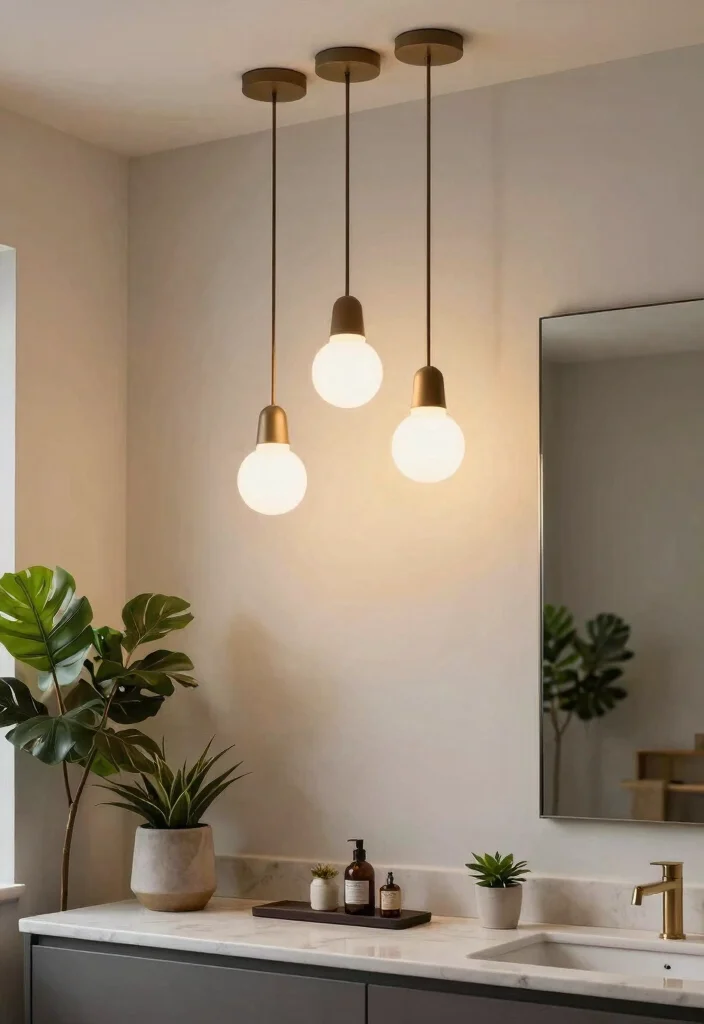 15 Small Bathroom Vanity Lights Over Mirror That Brighten Without Glare - 5. Stylish Pendant Lights 1