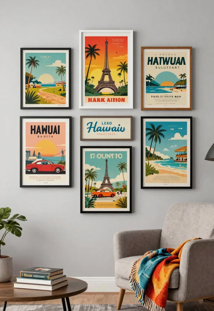15 Vintage Wall Decor Finds That Look Authentic Without Thrift Store Hunting - 1. Retro Travel Posters 1