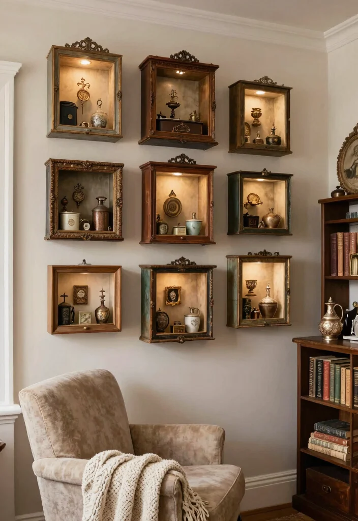 15 Vintage Wall Decor Finds That Look Authentic Without Thrift Store Hunting - 12. Vintage Inspired Shadow Boxes 1