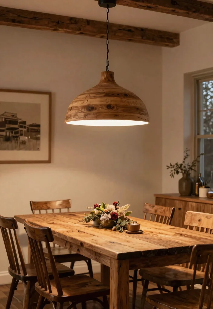 15 Wall Pendant Lights for Small Spaces That Don't Need Hardwiring - 11. Rustic Wood Pendant Light 1