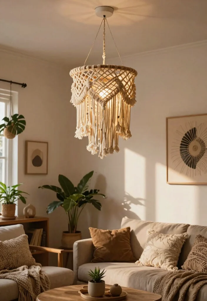 15 Wall Pendant Lights for Small Spaces That Don't Need Hardwiring - 15. DIY Macramé Pendant Light 1