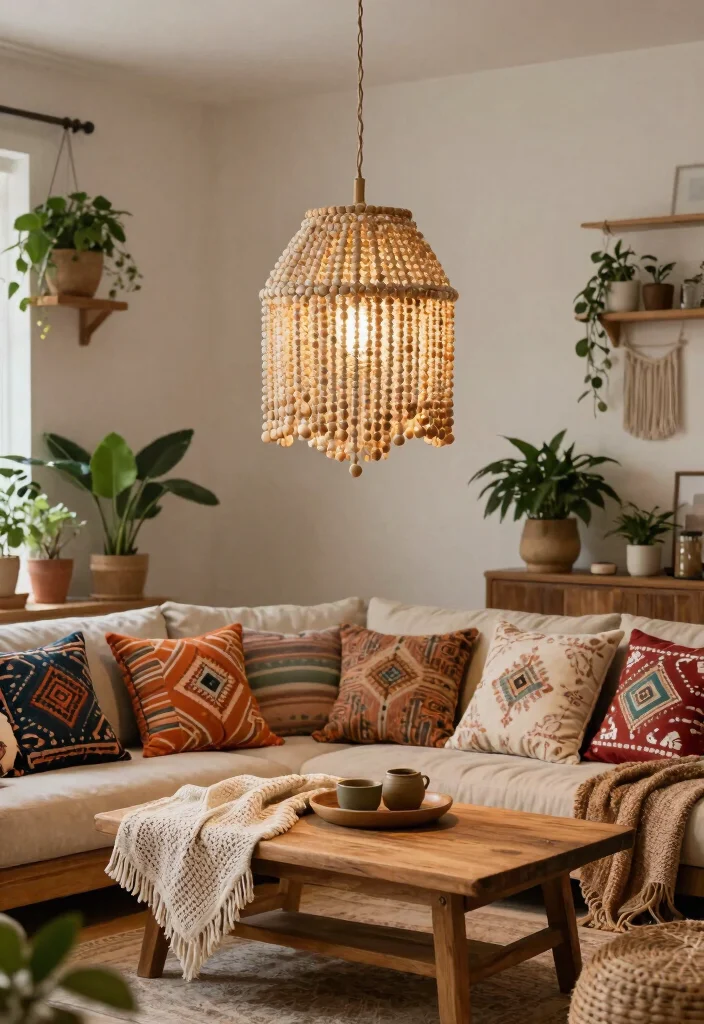 15 Wall Pendant Lights for Small Spaces That Don't Need Hardwiring - 2. Bohemian Beaded Pendant Light 1