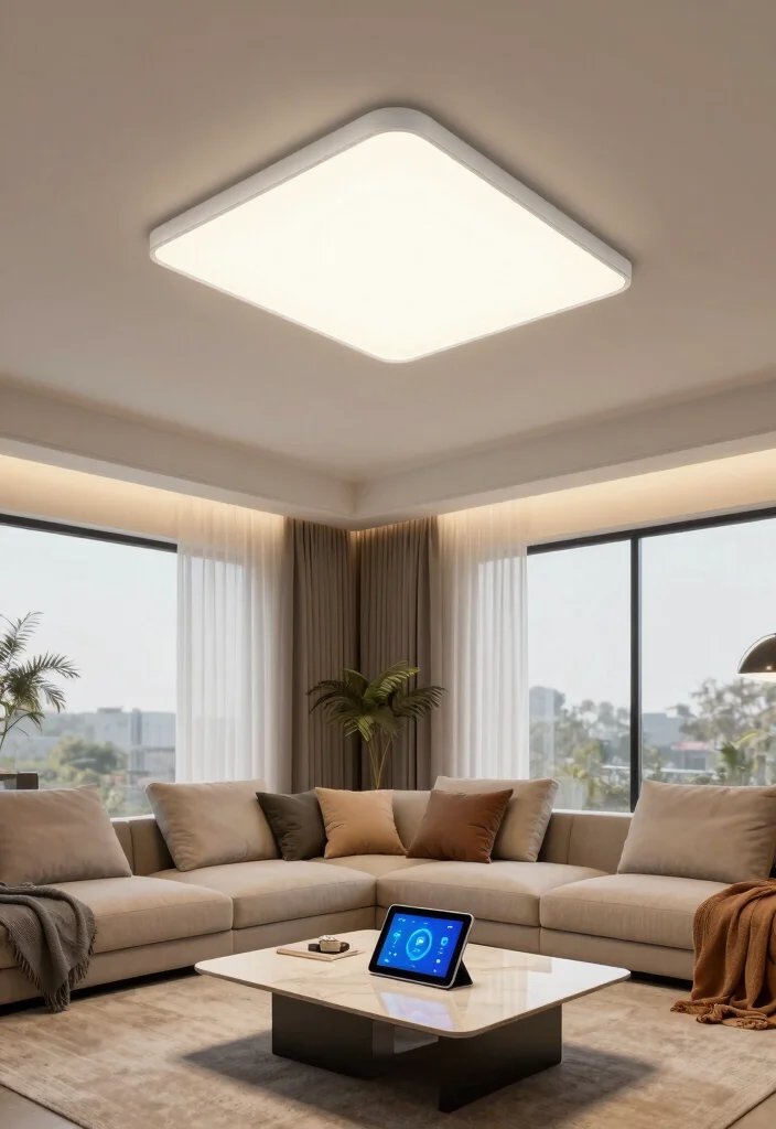 18 Ceiling Lamp Design Ideas for Low Ceilings That Don't Hang Down - 13. Smart Lighting Solutions 1