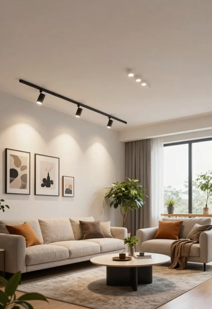 18 Ceiling Lamp Design Ideas for Low Ceilings That Don't Hang Down - 15. Innovative Track Lighting 1