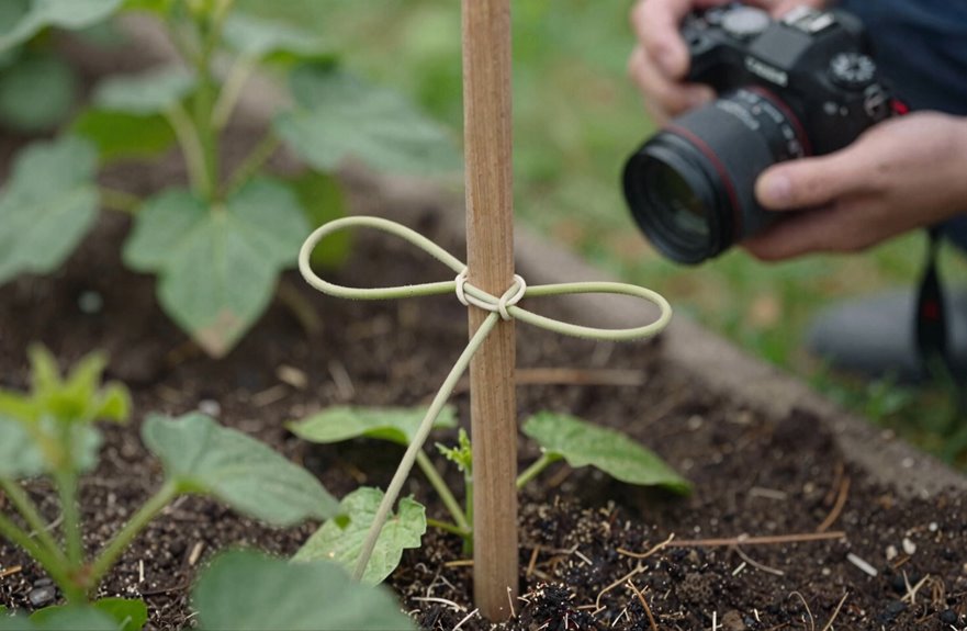 5 Steps to Properly Stake Your Plants 4 figure eight ties with slack support