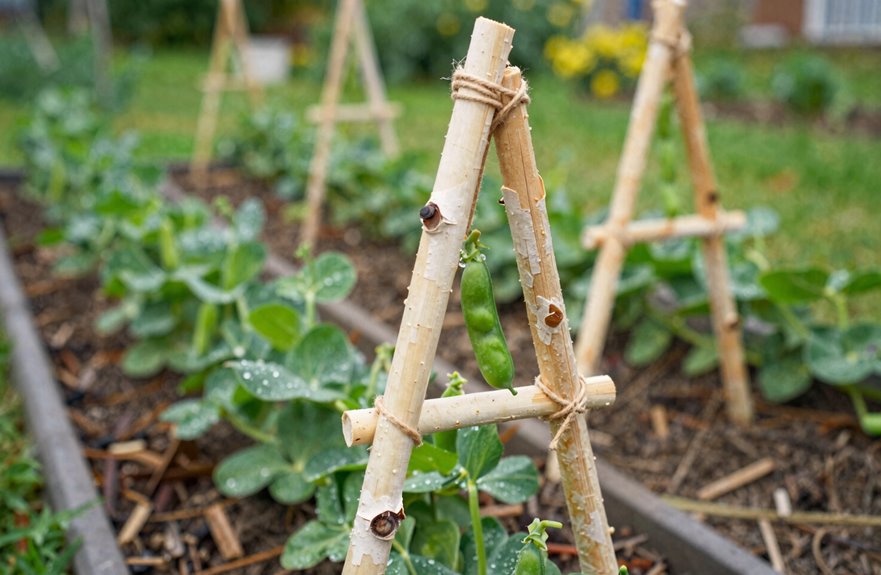 free pea sticks from pruning branches