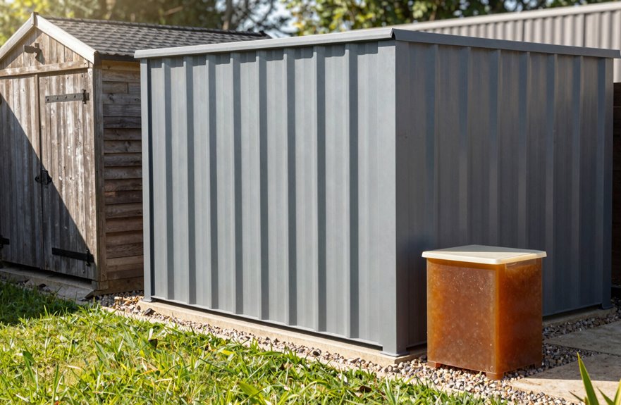 metal sheds vs wood and resin trade offs