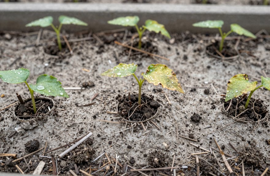 mulching too thin around seedlings