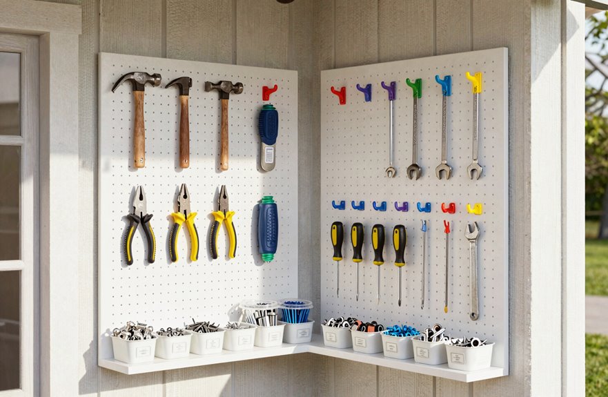 pegboard wall tool organization