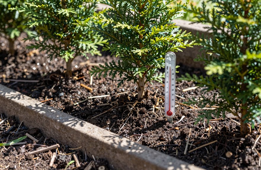 soil warmth drives arborvitae roots