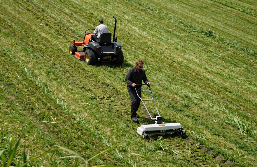 stand on mowers handle slopes safer
