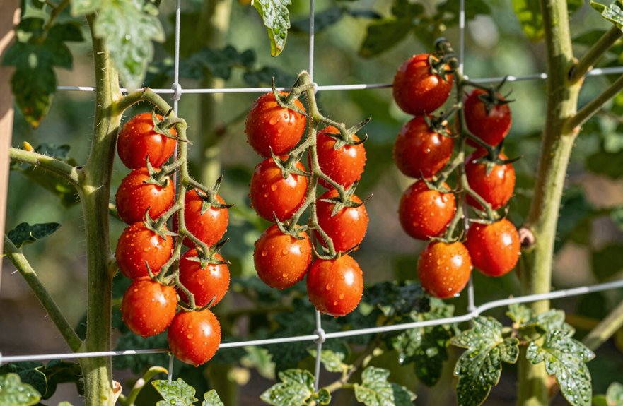 string trellis for vertical tomato growth