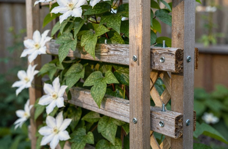trellis setup for clematis climbing