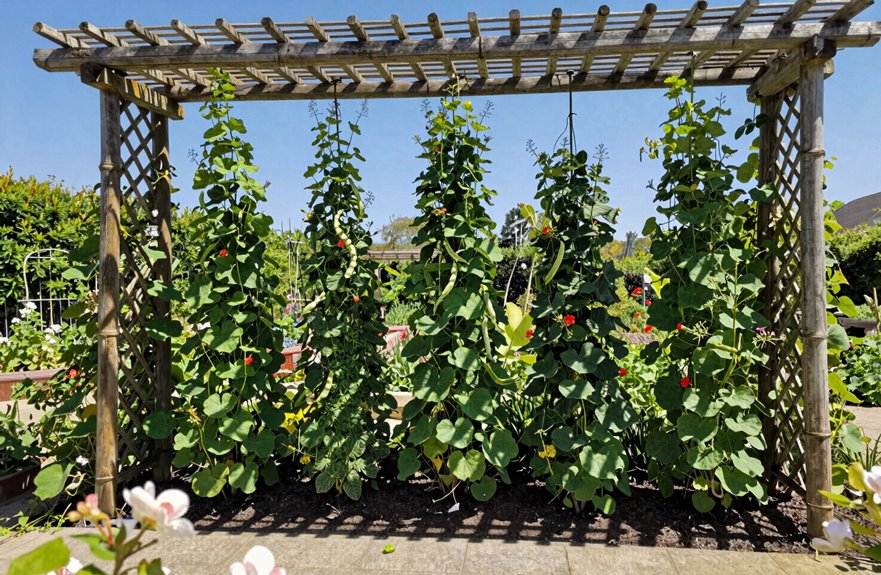 vertical trellis strawberry compact cucumber cultivation