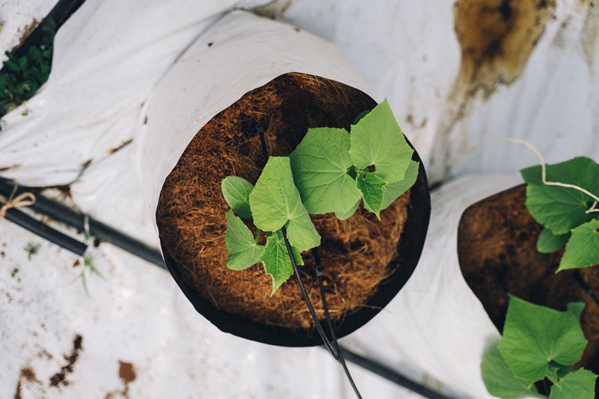 growing cucumbers vertically in raised bed