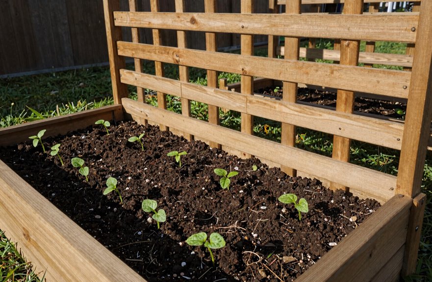 7 Steps to Growing Cucumbers Vertically in a Raised Bed 3 install tall trellis before planting