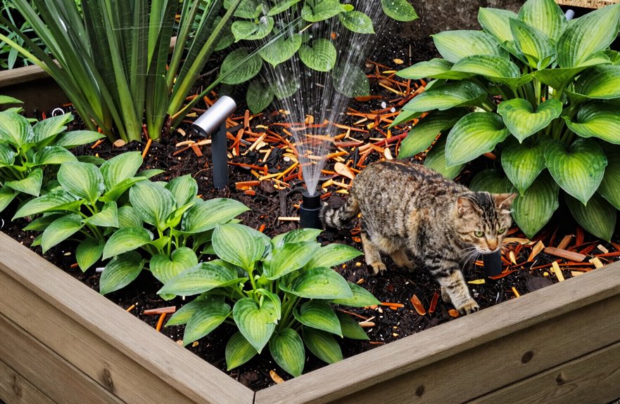 7 Proven Ways to Keep Cats Out of Raised Garden Beds 3 motion activated sprinklers deter roaming cats