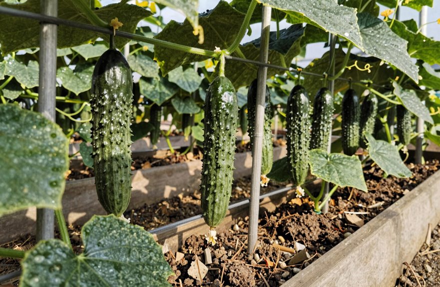 7 Steps to Growing Cucumbers Vertically in a Raised Bed 2 vertical cucumbers bush vs vining decision